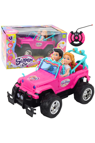 LEAN Mașină RC off-road telecomandată cu figurine roz 1:16