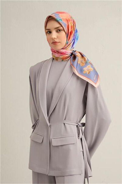 Armine Sura Ipek Eşarp 9318-07 Mor Karışık Desen