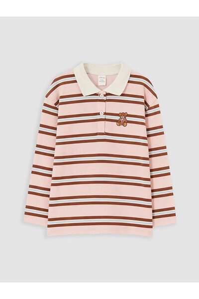 LC Waikiki Rmz Gi̇yi̇m Farkiyla Devrik Roba Collar Striped Girls' T-Shirt
