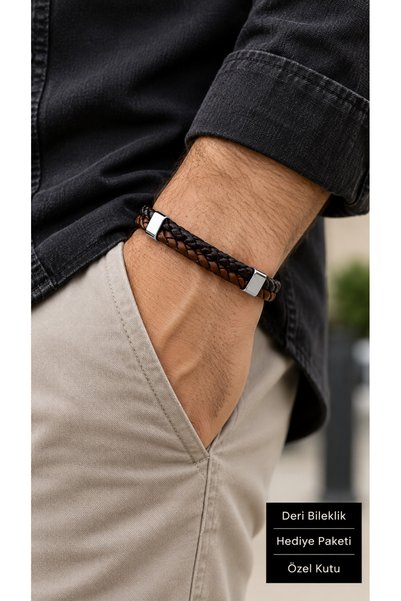 HER ŞEY NOTA www.herseynota.com Bramvero Umberlink Brown Leather Men's Bracel...