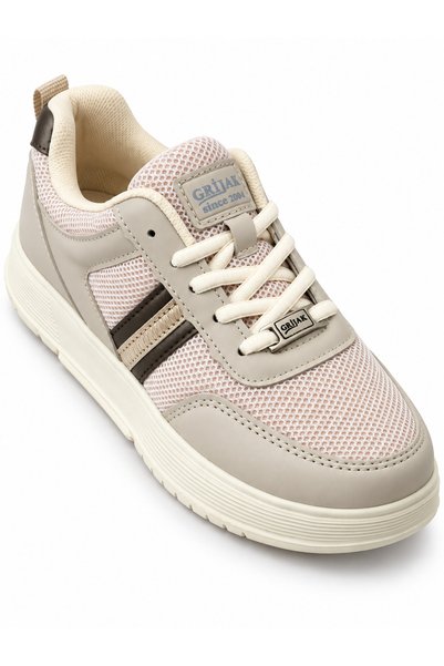 Amiral Ayakkabı Women's Beige Smoked Lightweight Comfortable Sole Casual Sports Shoes