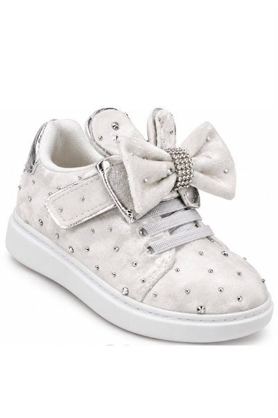 SOLERIUM SHOES Girls' Stoned Bowknot Velcro Flexible Sole Sports Shoes for Sc...