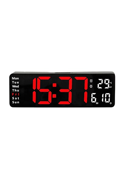 OEM YANYXR Ceas de perete digital LED mare, temperatură, dată, zi, USB, 30x15cm