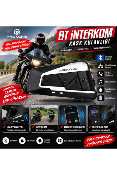 ProLon 🏍️ PROLONE BT İnterkom Kask Kulaklığı