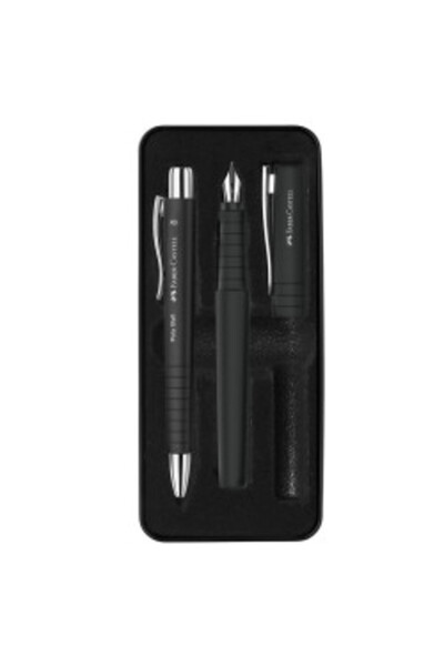 Faber Castell SET STILOU PENITA B + PIX XB POLY FABER-CASTELL NEGRU - FC241050