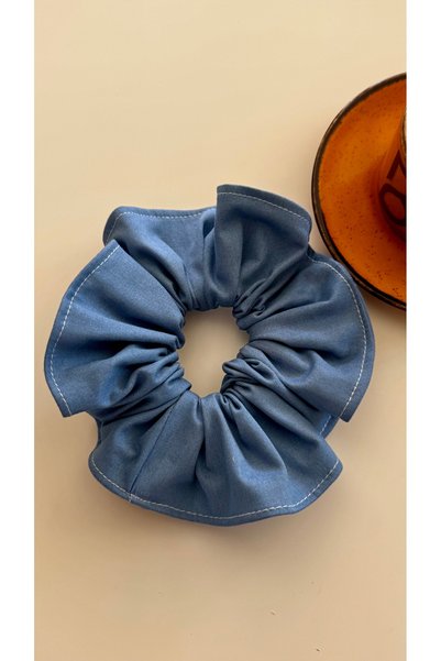 YOYYO Elastic Hair Clip Set of 3 Denim Fabric Women's Hair Clip Elastic Bun Holder