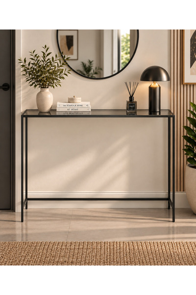 Trendmiz ZARİF Siyah füme camlı Metal Dresuar 100x85x33 cm Açık Füme Camlı Mo...