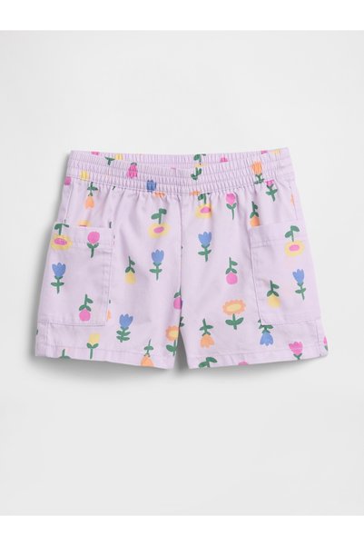 GAP Kız Bebek Lila Pull-On Keten Karışımlı Şort