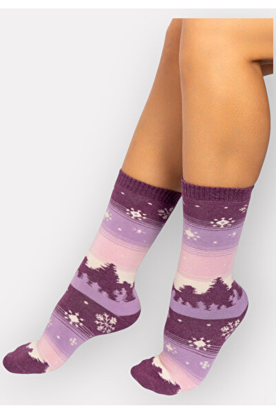 Pro Socks Κάλτσες γυναικείες πετσετέ Winter Night - Λιλά
