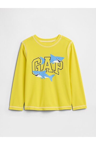 GAP Erkek Bebek Sarı Grafik Baskılı Mayo Üst