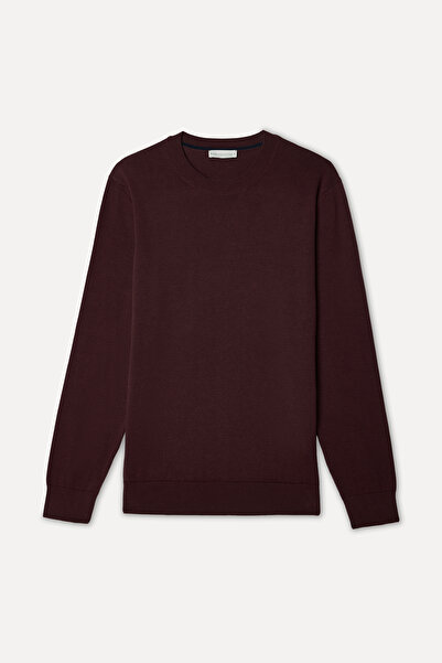 Mudo Men's Plum Crew Neck Knitwear Sweater