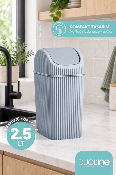 DUO LİNE HAUSEHOLD UTENSİLS Viona Döner Kapaklı 2,5L Mutfak, Ofis, Banyo, Mas...