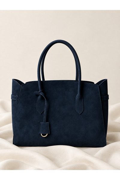 ARLEN STUDIO Kadın Süet Tote Büyük Boy Çanta- Mıknatıs Kilit 35x25 cm