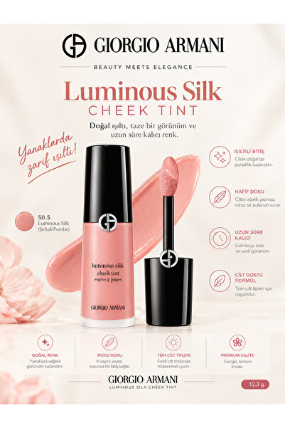 Giorgio Armani Luminous Silk Cheek Tint 50.5 Ciltle Bütünleşip Cildi Sıkılaşt...