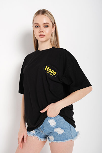 donamod Unisex Stylish Comfortable Oversize Cotton Crew Neck T-Shirt with Spe...