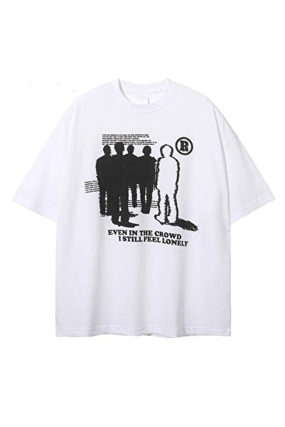 donamod Unisex Stylish Comfortable Oversize Cotton Crew Neck T-Shirt with Spe...
