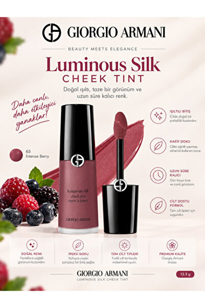 Giorgio Armani Luminous Silk Cheek Tint 65 Intense Berry Ciltle Bütünleşip Ci...