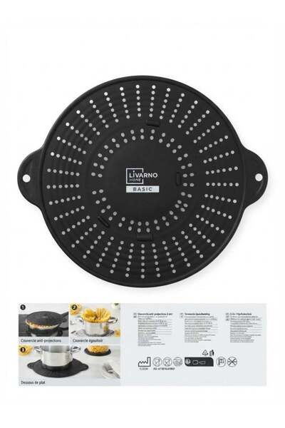 Generic 3-in-1 Silicone Multifunctional Splash Guard, Pot Trivet & Strainer L...