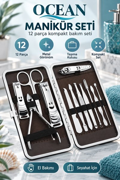 Generic Brand مجموعة أوشن للمانيكير 12 قطعة