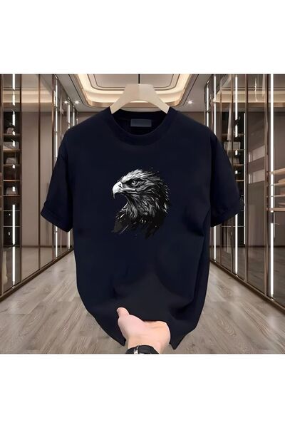 donamod Unisex Stylish Comfortable Oversize Cotton Crew Neck T-Shirt with Spe...
