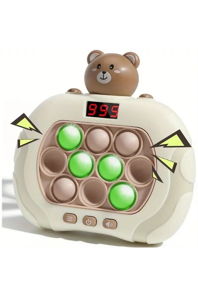 OEM Jucărie electronică Pop It, tip consolă, cu sunete și lumini, antistres, senzorială, ajută la dezvoltarea memoriei și a dexterității, model urs cu ecran, SALLMA ®
