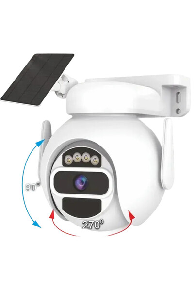 Cata CT-4052 Solar Dış Mekan Akıllı Güvenlik Kamerası Şarjlı Solar IP Kamera