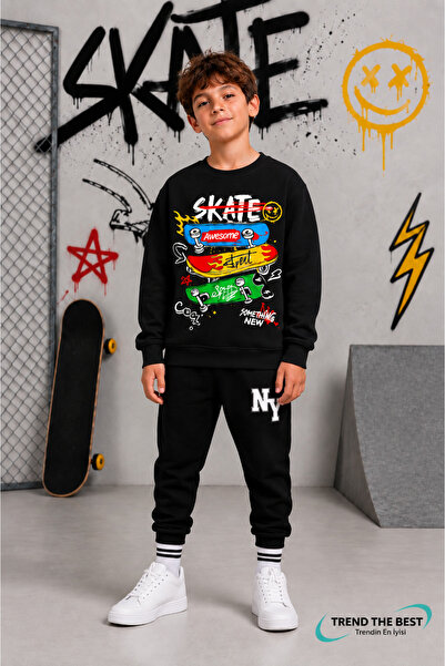 TREND THE BEST Trendin En İyisi Trening negru unisex pentru iarnă, pentru fet...
