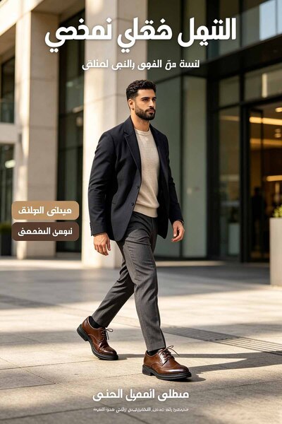 SaudEva Foot أحذية جلدية كلاسيكية بتصميم بروغ للمناسبات الرسمية