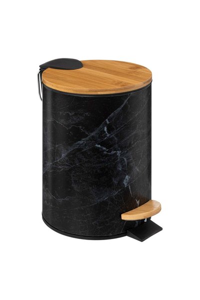 FİVE Coș de gunoi cu închidere lentă, metalic, 3L, Negru - Lea