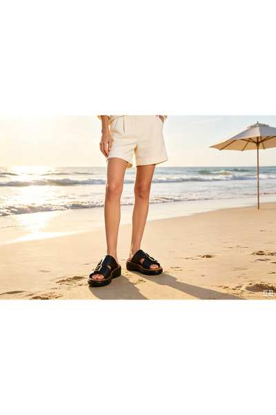 Huanhuan Shoe صنادل رجالية ذات نعل سميك، أحذية عصرية متعددة الاستخدامات، أحذي...
