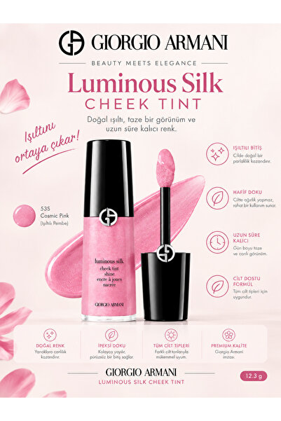 Giorgio Armani Luminous Silk Cheek Tint 53S Cosmic Pink Ciltle Bütünleşip Cil...