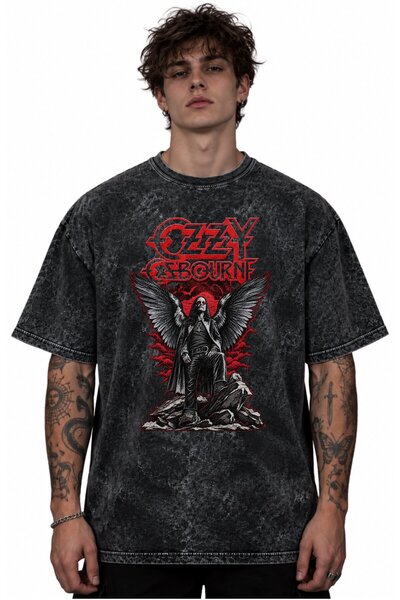SEVBANO Ozzy Osbourne Rock Metal Singer Printed Unisex Oversize Vintage Washe...