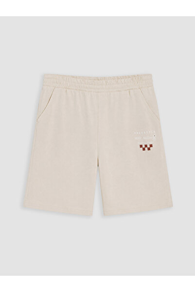 LC Waikiki Two Mt Shop Quality Beige Regular Fit Printed Boys' Shorts
