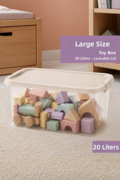 Meleni Baby Storage Box with Locking Lid - Baby Kids Room Organizer Toy Organ...