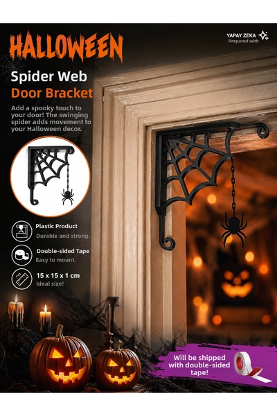 Filkorium3D Halloween Door Corner Decoration with Swinging Spider Wall Decora...