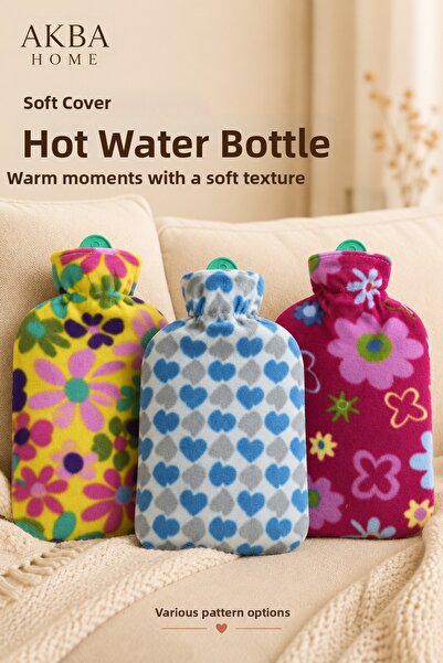 AKBA HOME Soft-Covered Hot Water Bag – Colorful Patterned Thermofor