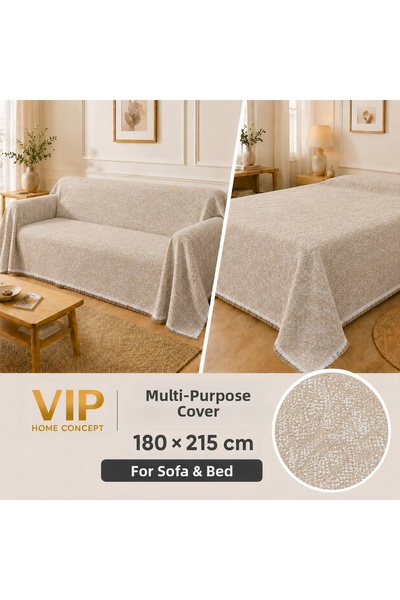Vip Home Concept Bedspread 180 X 215 cm Tufted Woven Multi-Purpose Coverlet a...