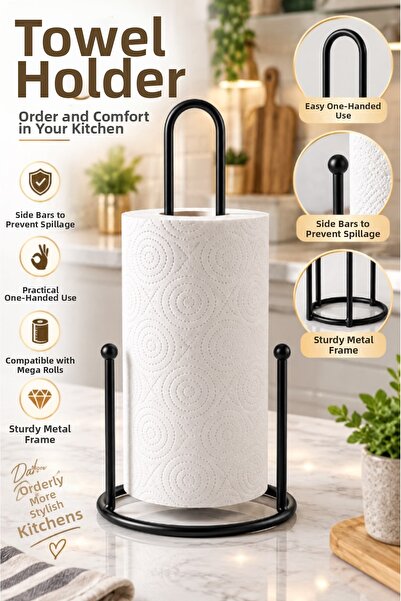 AYGÖREN HOME Metal Vertical Paper Towel Holder Napkin Holder Kitchen and Bath...