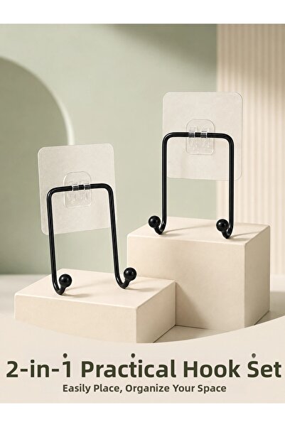 ARMÜZ Double Adhesive Hanger Set Wall Mounted Multi-Purpose Practical Hanger ...