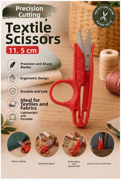 Artmaster Red Textile Scissors Thread Cleaning 1 Piece Starline Stainless Ste...