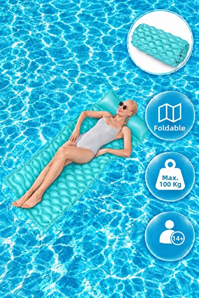 BESTWAY حصيرة بحرية قابلة للنفخ وقابلة للطي - وسادة سباحة - سرير بحري قابل لل...