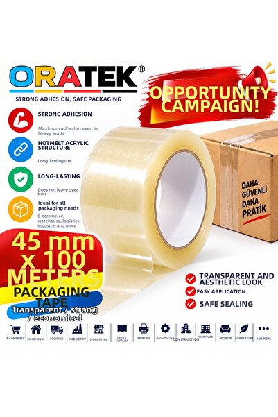 ORATEK 45x100 μέτρα Πραγματικό μετρημένο μήκος Ταινία κολλητικής ταινίας Διαφ...