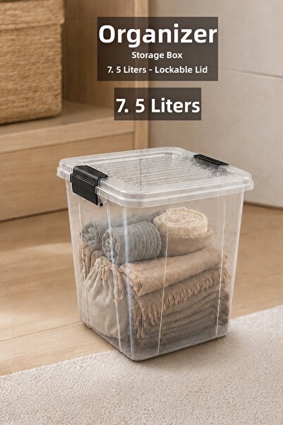 Meleni Home Cutie organizatoare Elora de 7,5 litri - Cutie de depozitare cu c...
