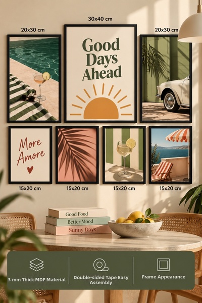 UNT 7-Piece Frame-Looking Modern Painting Set |   Retro & Pop Art |   Living ...