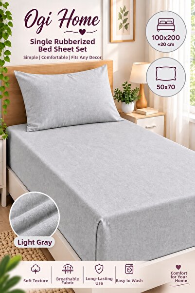 Suare Concept Single Elastic Sheet Set 100X200 cm - Cotton Fitted Sheet with ...