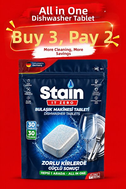 Stain İt Zero All-In-One Dishwasher Tablet & Powerful Result on Stubborn Dirt...