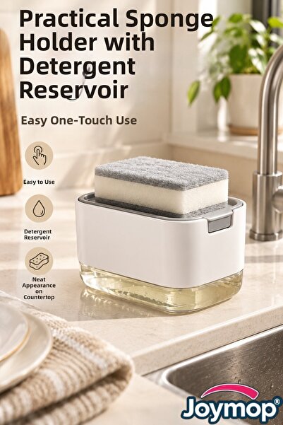 JOYMOP Detergent Container, Sponge Holder, Pump, Dishwashing Sponge Apparatus...