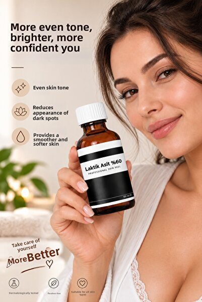 Puredermine 60% Lactic Acid Peeling 100 ml – Intensive Peeling Care Against the Appearance of Darkening on Knees, Elbows, and Body