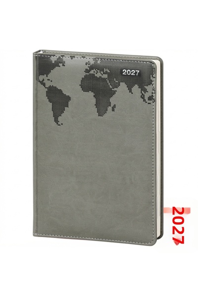 KALE PROMOSYON 2027 Dated Agenda 17X24 with World Map Image