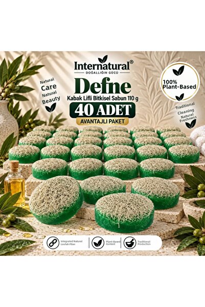 Dermolive Internatural Laurel Pumpkin Fiber Herbal Soap 40 Pack (40 X 110 g)